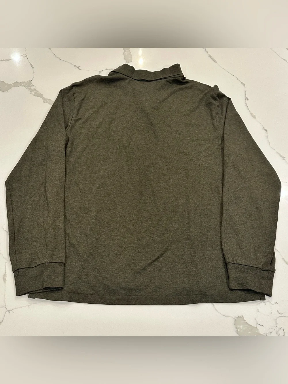 Polo Ralph Lauren Mens Custom Slim Shirt L Green Suede Placket Preppy Old Money